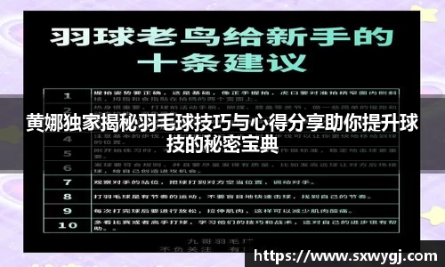 黄娜独家揭秘羽毛球技巧与心得分享助你提升球技的秘密宝典